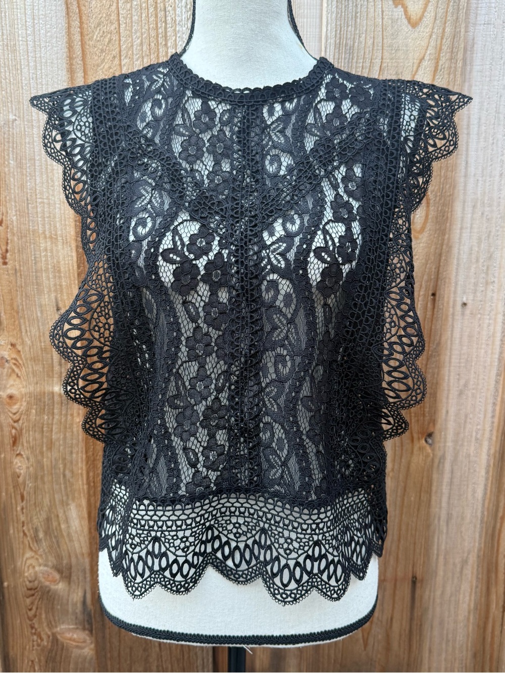 Zara Black Floral Lace Camisole